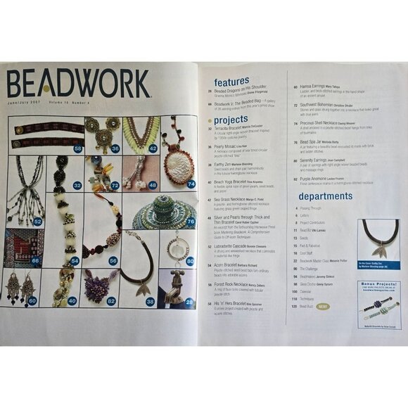 Beadwork Magazine June July 2007 Seeds And Chains A Steely Zen Necklace - Picture 2 of 16